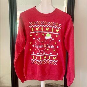 Pickleball Red Chicken Oversized Sweatshirt